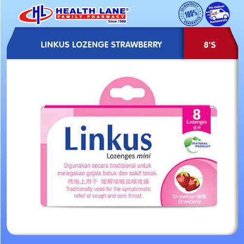 LINKUS LOZENGE STRAWBERI (8'S)